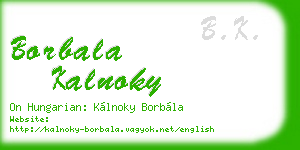 borbala kalnoky business card